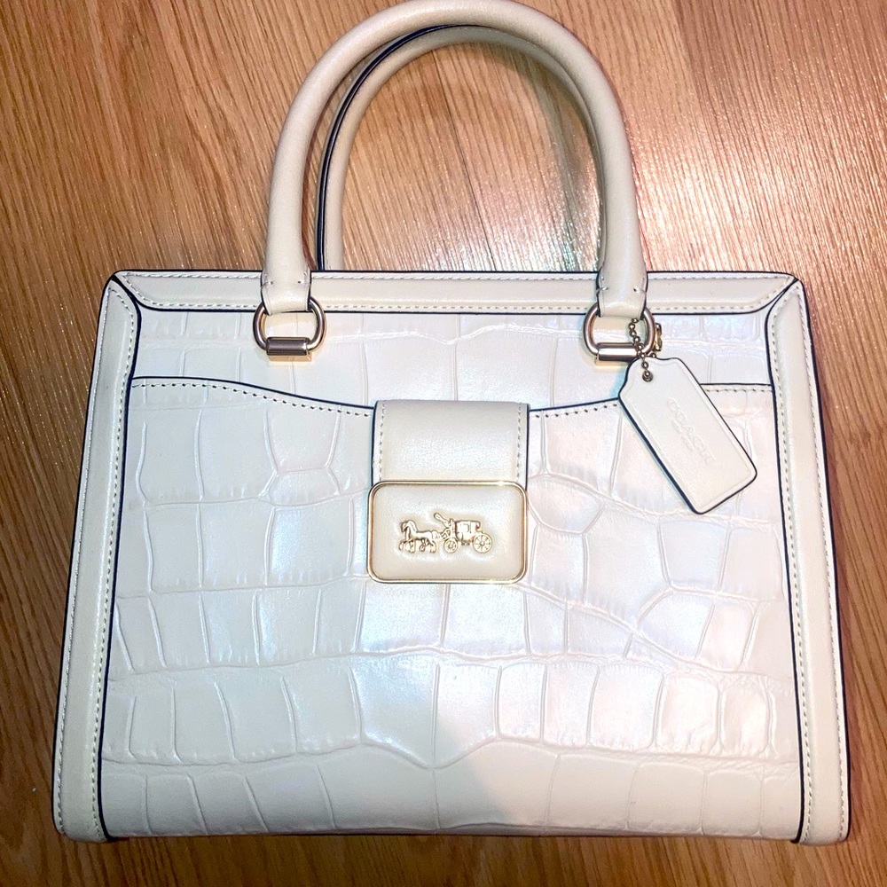 COACH Beige Handbag with Crossbody Strap included